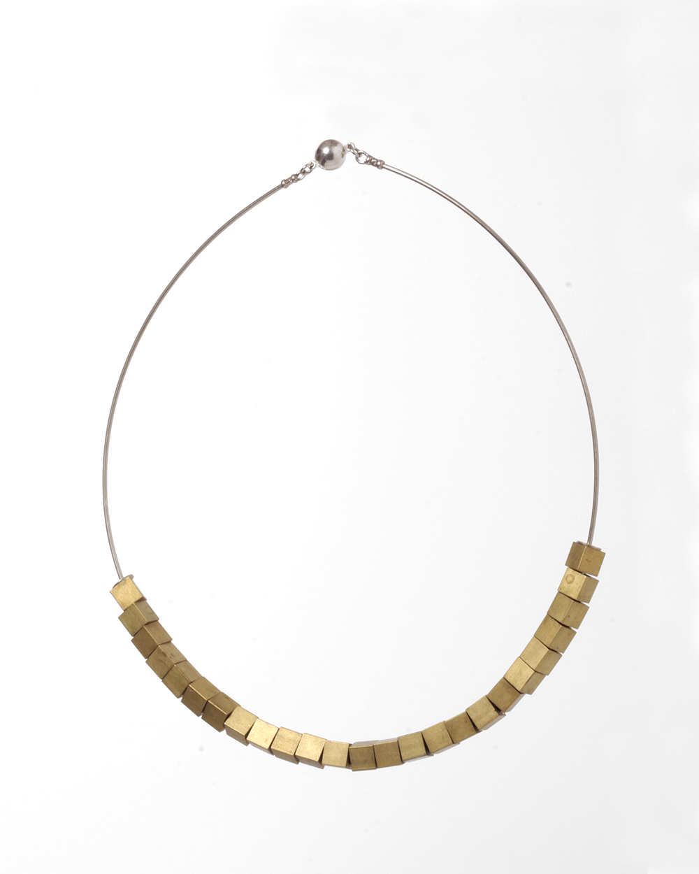 Necklace brass cubes